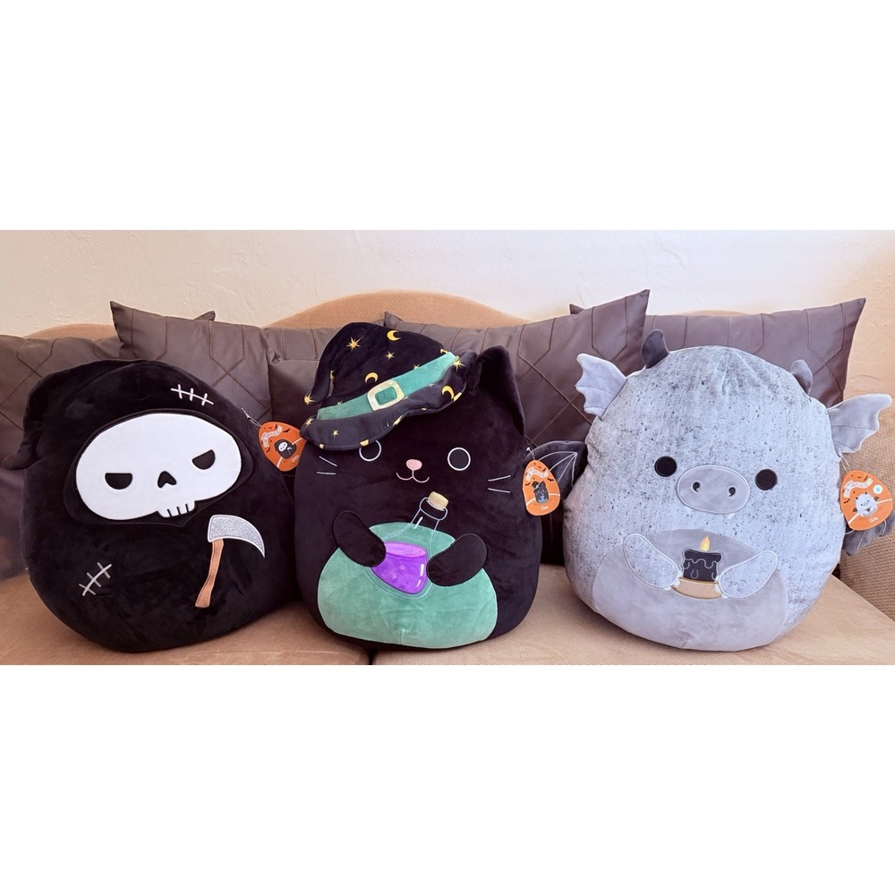 Squishmallows 16" Halloween Plush Lot of 3 Gio, Cleo, & Otto New With Tags